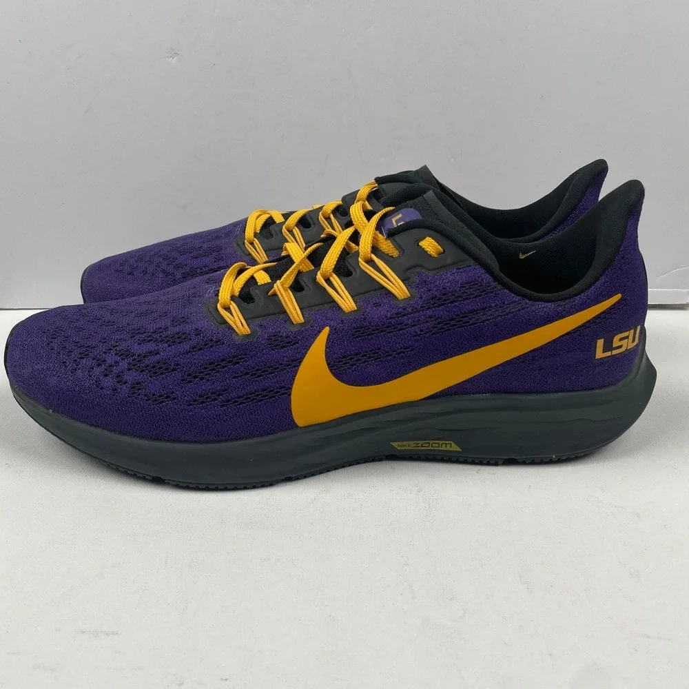 Nike Zoom Pegasus 36 Running Shoes Purple LSU Tigers NCAA  - Mens 11.5